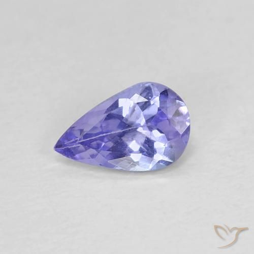 0.38ct 자연스러운 강렬한 바이올렛 블루 탄자나이트, 배 모양, VVS-VS