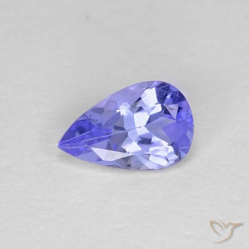 0.38캐럿 천연 일렉트릭 블루 탄자나이트, 배 모양, 6.1×3.9 mm, VVS