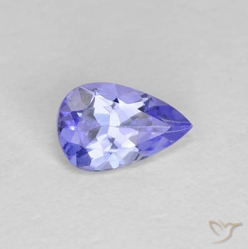 0.38캐럿 천연 일렉트릭 블루 탄자나이트, 배 모양, 6.1×3.9 mm, VVS