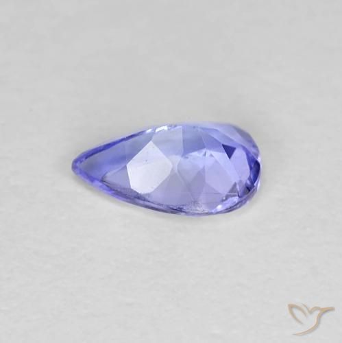 0.38캐럿 천연 일렉트릭 블루 탄자나이트, 배 모양, 6.1×3.9 mm, VVS
