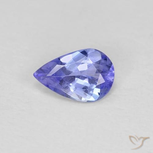 0.35ct 자연스러운 강렬한 바이올렛 블루 탄자나이트, 배 모양, VS