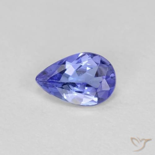 0.34ct 자연스러운 강렬한 바이올렛 블루 탄자나이트, 배 모양, VS