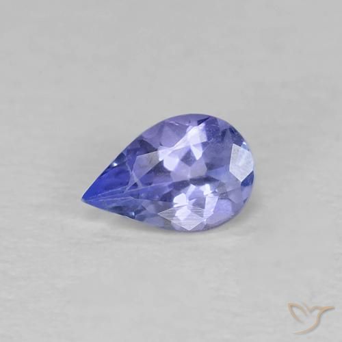 0.37ct 자연스러운 강렬한 바이올렛 블루 탄자나이트, 배 모양, VS