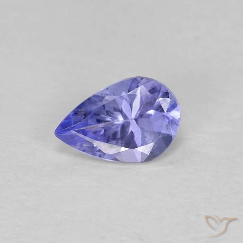0.36ct 자연스러운 강렬한 바이올렛 블루 탄자나이트, 배 모양, VVS-VS