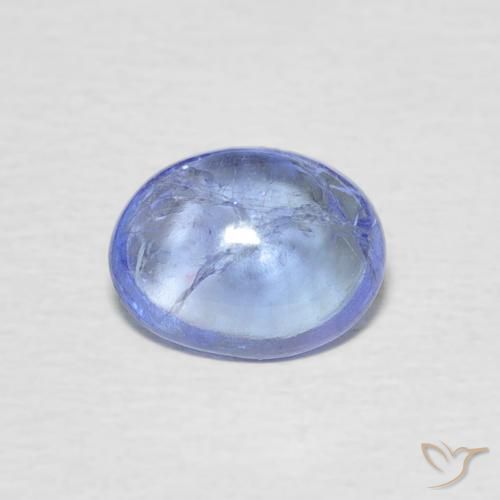 1.39ct 자연스러운 라이트 퍼플리쉬 블루 탄자나이트, 타원형, 투명한