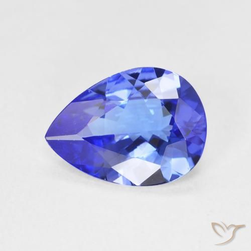 2.30ct 자연스러운 비비드 블루 탄자나이트, 배 모양, VVS