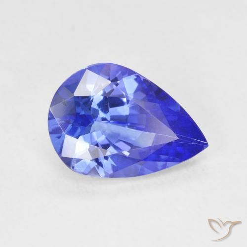 2.25ct 자연스러운 딥 바이올렛 블루 탄자나이트, 배 모양, VVS