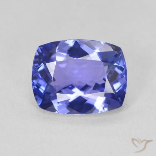 2.04ct 자연스러운 진한 파랑 탄자나이트, 방석, VVS