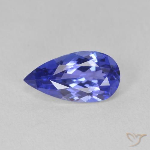 1.77ct 자연스러운 딥 바이올렛 블루 탄자나이트, 배 모양, VVS