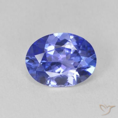 1.54ct 자연스러운 강렬한 바이올렛 블루 탄자나이트, 타원형, VVS