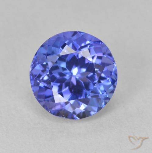 1.73ct 자연스러운 딥 바이올렛 블루 탄자나이트, 둥근, VVS