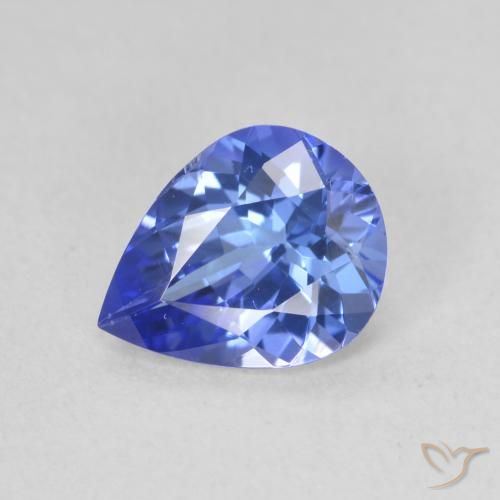 1.64ct 자연스러운 딥 바이올렛 블루 탄자나이트, 배 모양, VVS