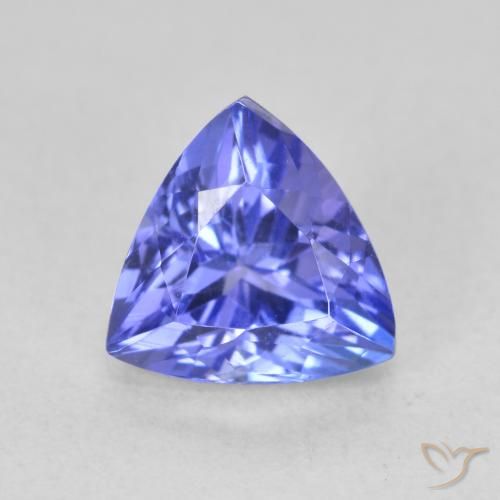 1.53캐럿 천연 딥 바이올렛 블루 탄자나이트, 트릴리언, 7.4×7 mm, VVS