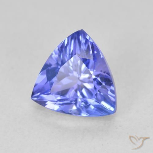 1.53캐럿 천연 딥 바이올렛 블루 탄자나이트, 트릴리언, 7.4×7 mm, VVS