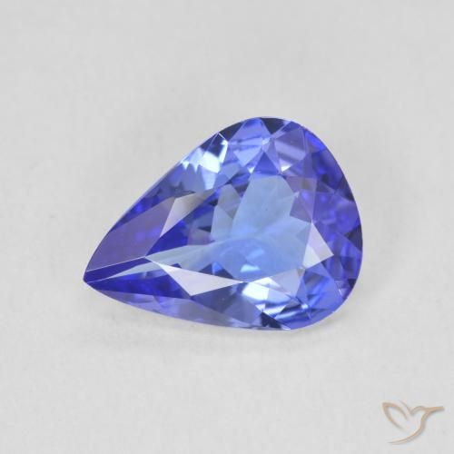 1.73ct 자연스러운 딥 바이올렛 블루 탄자나이트, 배 모양, VVS