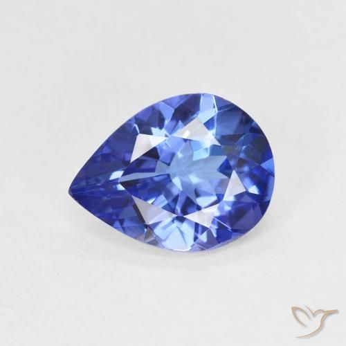 1.53ct 자연스러운 딥 바이올렛 블루 탄자나이트, 배 모양, VVS