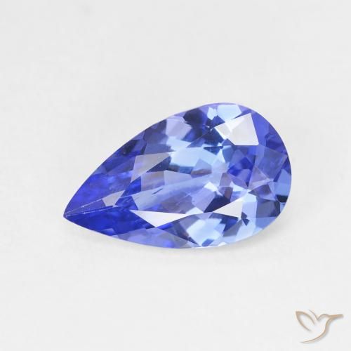 1.75ct 자연스러운 딥 바이올렛 블루 탄자나이트, 배 모양, VS