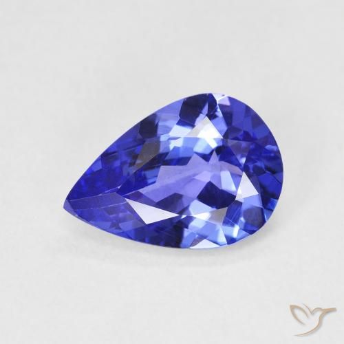 1.77ct 자연스러운 비비드 블루 탄자나이트, 배 모양, VVS