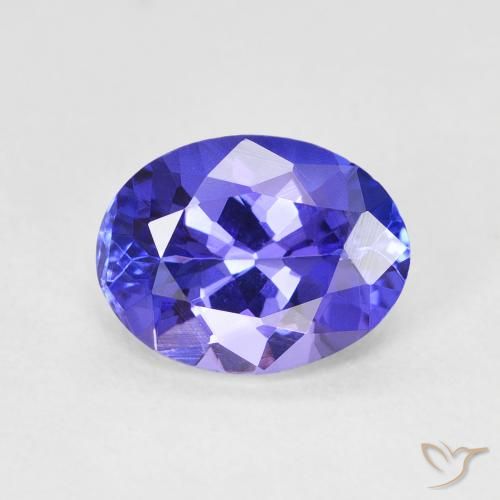 1.86ct 자연스러운 강렬한 바이올렛 블루 탄자나이트, 타원형, VVS