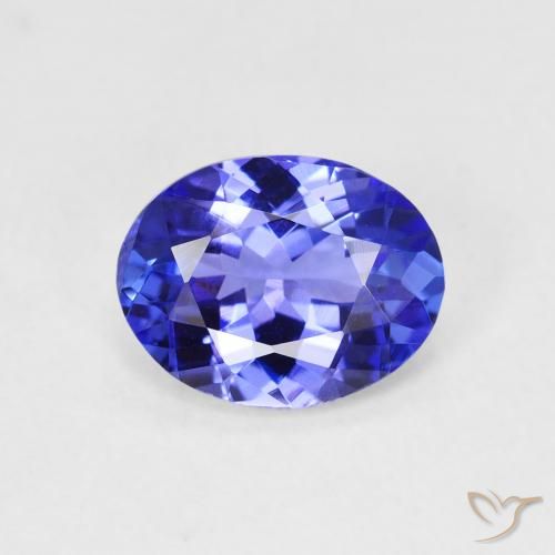 1.73캐럿 천연 딥 퍼플 블루 탄자나이트, 타원형 컷, 8.9×6.8 mm, VVS