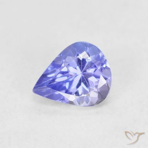 0.42ct 자연스러운 바이올렛 블루 탄자나이트, 배 모양, VVS-VS