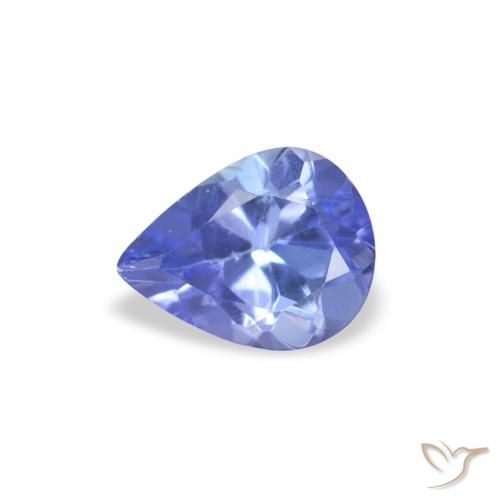 0.35ct 자연스러운 강렬한 바이올렛 블루 탄자나이트, 배 모양, VS