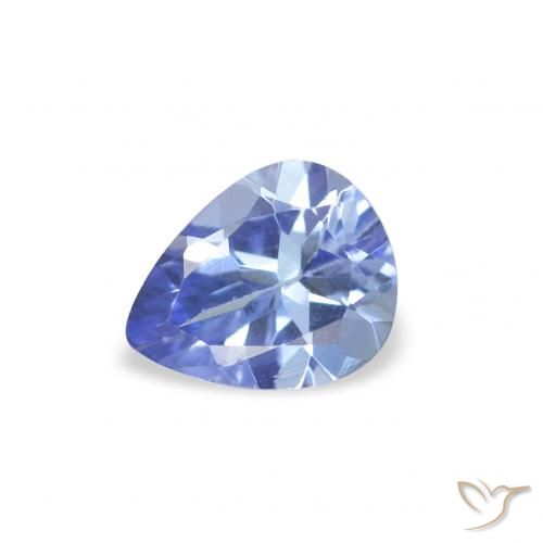 0.38ct 자연스러운 파스텔 블루 탄자나이트, 배 모양, VS