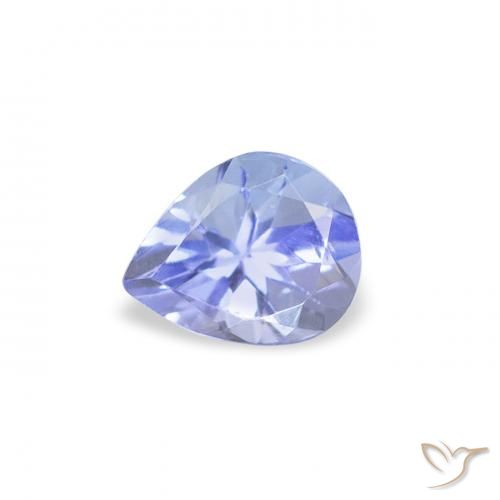 0.40ct 자연스러운 파스텔 블루 탄자나이트, 배 모양, VS
