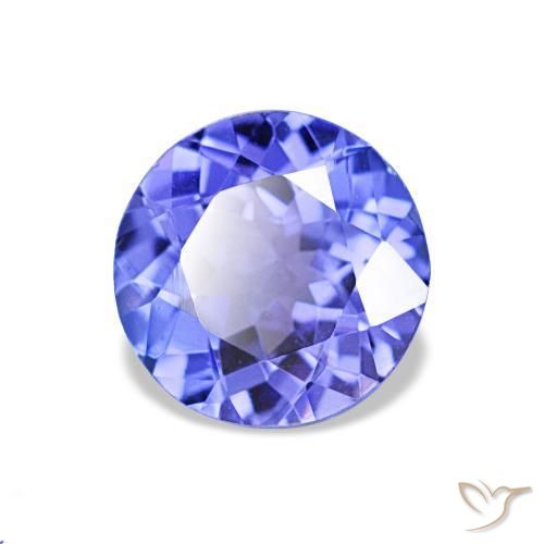1.32캐럿 천연 강렬한 바이올렛 블루 탄자나이트, 라운드 컷, 6.93 mm, VVS-VS