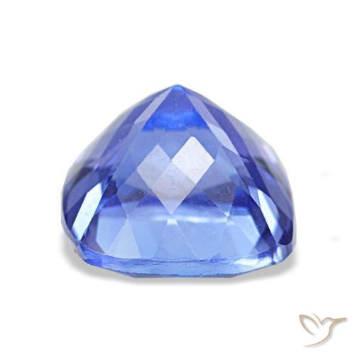 2.40캐럿 천연 강렬한 바이올렛 블루 탄자나이트, 쿠션 컷, 7.6×7.5 mm, VVS-VS