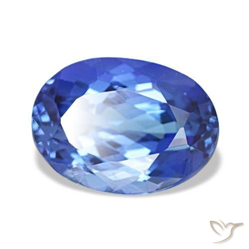 2.21캐럿 천연 미디엄 네이비 블루 탄자나이트, 타원형 컷, 9.3×6.7 mm, VVS-VS
