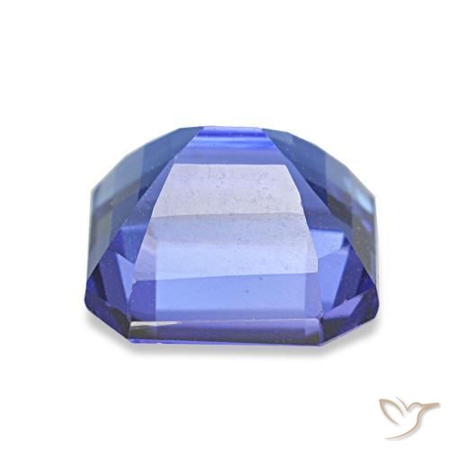2.64캐럿 천연 강렬한 바이올렛 블루 탄자나이트, 에메랄드 컷, 7.8×7.6 mm, VVS