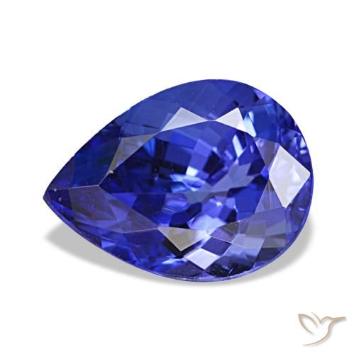 2.45캐럿 천연 딥 이집트 블루 탄자나이트, 배 모양, 9.7×7.2 mm, VVS