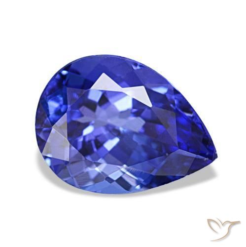 2.45캐럿 천연 딥 이집트 블루 탄자나이트, 배 모양, 9.7×7.2 mm, VVS