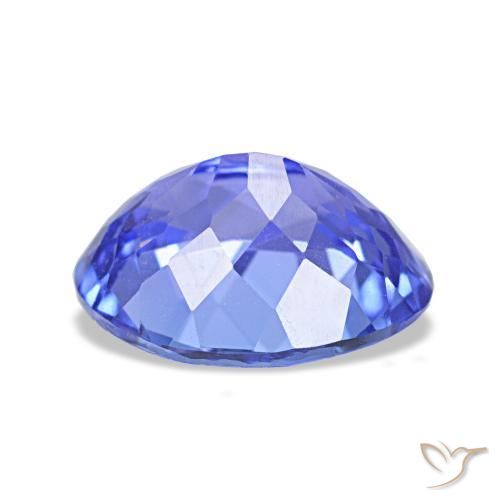 1.88캐럿 천연 인텐스 블루 탄자나이트, 타원형 컷, 8.8×6.8 mm, VVS
