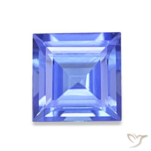 1.63캐럿 천연 인텐스 블루 탄자나이트, 스퀘어, 6.6×6.6 mm, VVS
