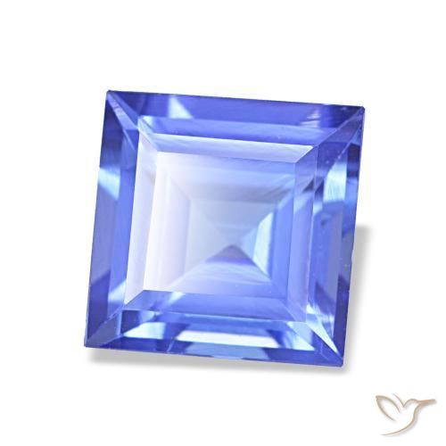 1.63캐럿 천연 인텐스 블루 탄자나이트, 스퀘어, 6.6×6.6 mm, VVS