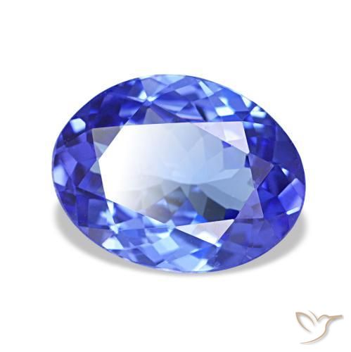 1.38캐럿 천연 인텐스 블루 탄자나이트, 타원형 컷, 8.9×6.8 mm, VVS
