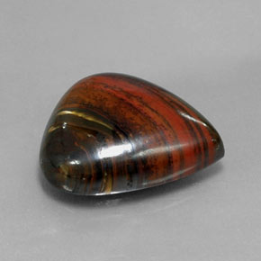 13.07캐럿 천연 멀티컬러 Tiger's Eye Matrix, 배 모양, 16.8×14.9 mm, 불투명체