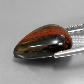 13.07캐럿 천연 멀티컬러 Tiger's Eye Matrix, 배 모양, 16.8×14.9 mm, 불투명체