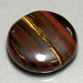 31.63캐럿 천연 멀티컬러 Tiger's Eye Matrix, 라운드 컷, 21.34 mm, 불투명체