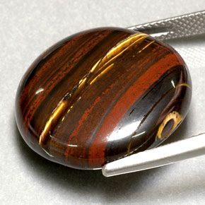 31.63캐럿 천연 멀티컬러 Tiger's Eye Matrix, 라운드 컷, 21.34 mm, 불투명체