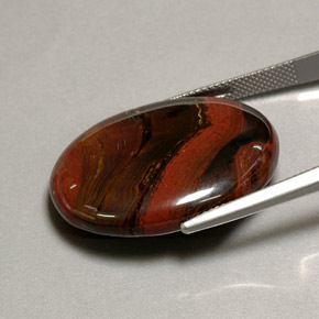 41.60캐럿 천연 멀티컬러 Tiger's Eye Matrix, 타원형 컷, 28.7×22.7 mm, 불투명체