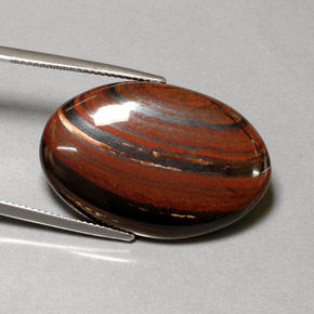 35.01캐럿 천연 멀티컬러 Tiger's Eye Matrix, 타원형 컷, 29.9×20 mm, 불투명체