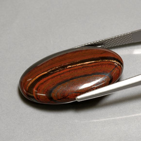 35.01캐럿 천연 멀티컬러 Tiger's Eye Matrix, 타원형 컷, 29.9×20 mm, 불투명체