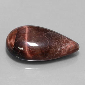 33.34캐럿 천연 멀티컬러 Tiger's Eye Matrix, 배 모양, 31.5×17.7 mm, 불투명체