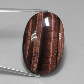 42.21캐럿 천연 멀티컬러 Tiger's Eye Matrix, 타원형 컷, 34.3×22.7 mm, 불투명체