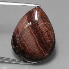 23.62캐럿 천연 멀티컬러 Tiger's Eye Matrix, 배 모양, 24.2×18.8 mm, 불투명체