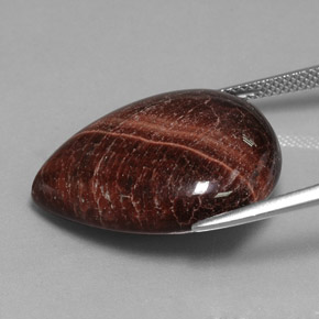 23.62캐럿 천연 멀티컬러 Tiger's Eye Matrix, 배 모양, 24.2×18.8 mm, 불투명체