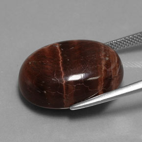 21.49캐럿 천연 멀티컬러 Tiger's Eye Matrix, 타원형 컷, 20.4×15.3 mm, 불투명체